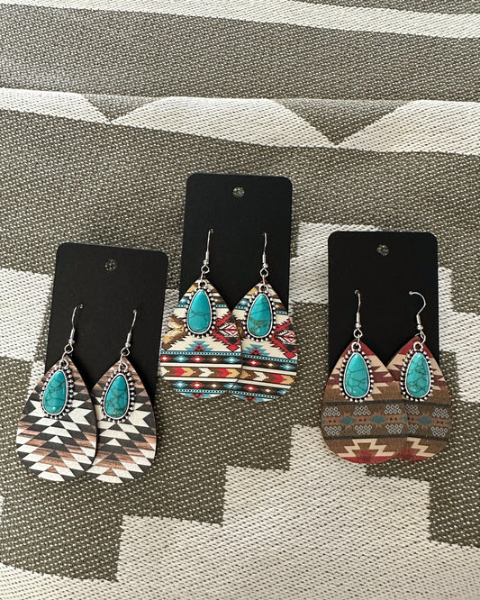 Turquoise Aztec Teardrops