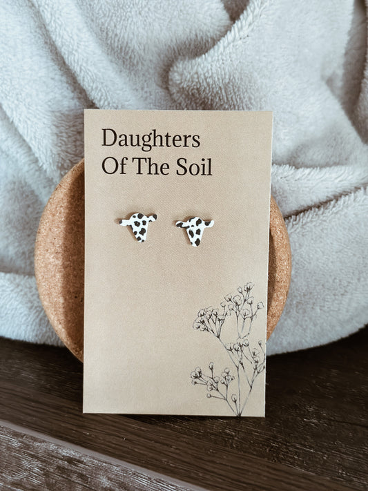 Tiny Moo Print Studs