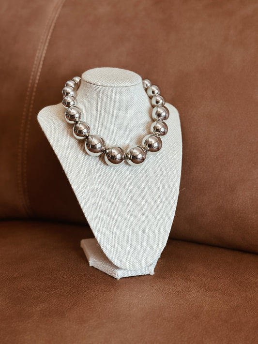 Silver Chunky Ball Necklace