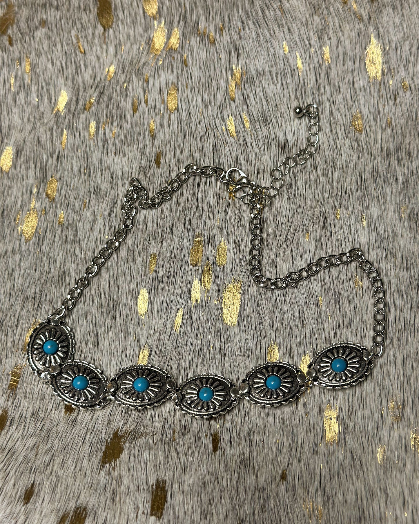 Antique Silver & Turquoise Choker