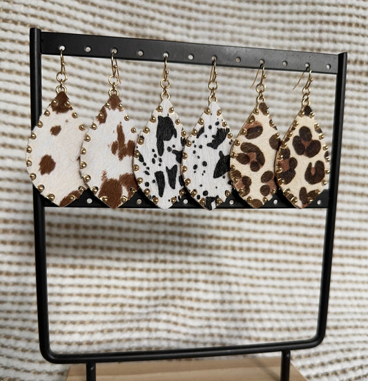 Studded Cowhide Danglies