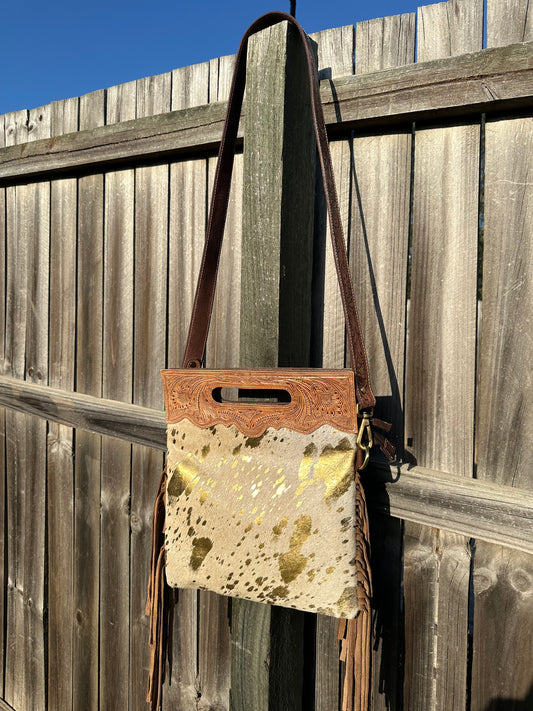 Sophia Fringed Cowhide Bag