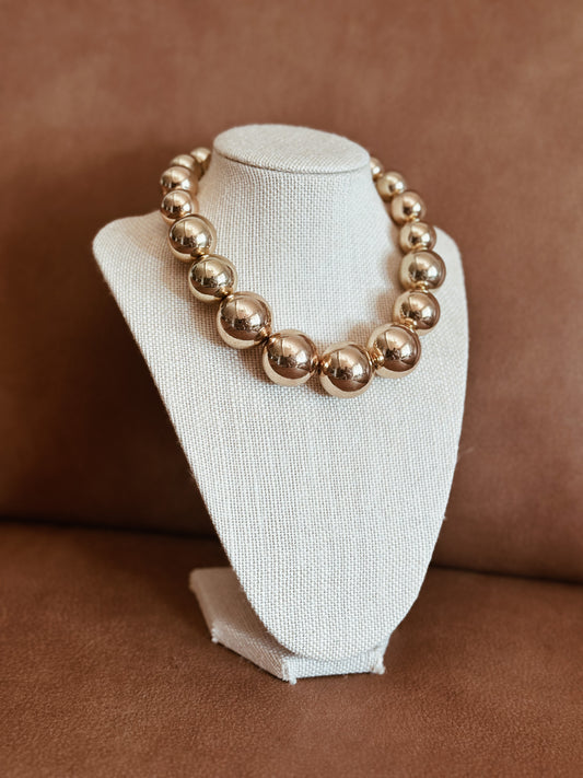 Gold Chunky Ball Necklace