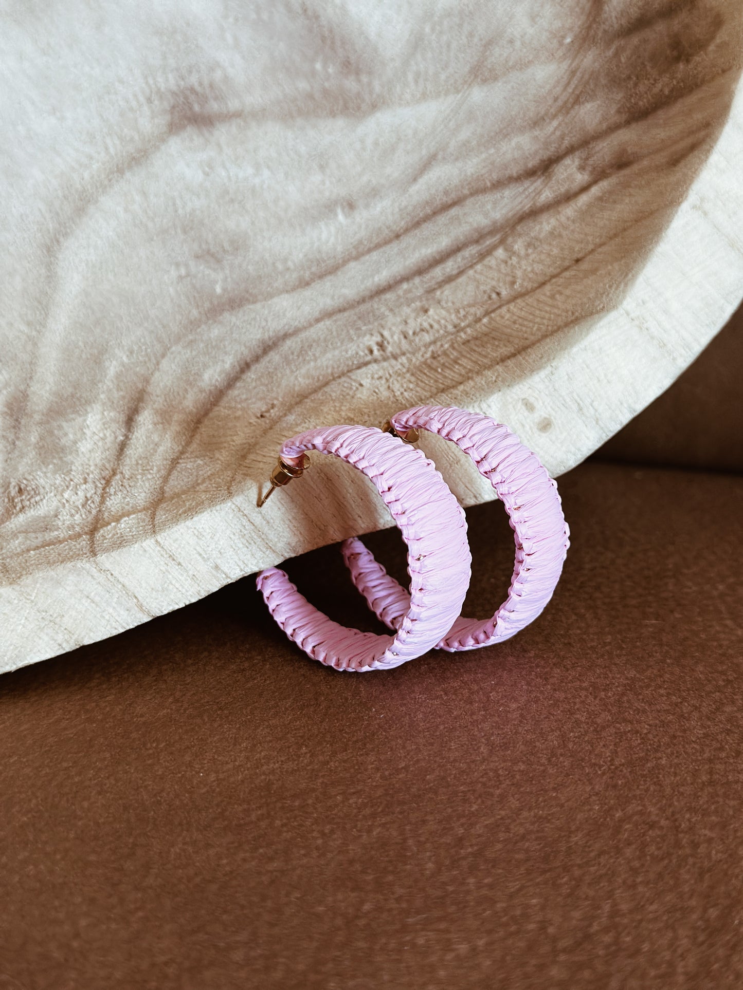 Baby Pink Rattan Danglies